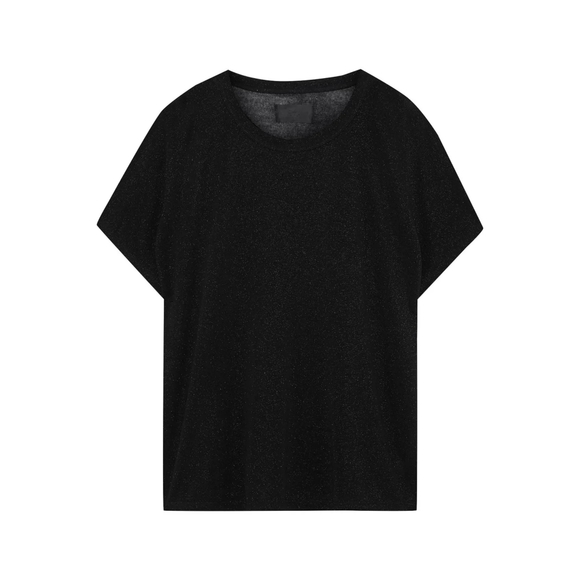 RtA Metallic Stretch-knit T-shirt In Black - Picture 8 of 8